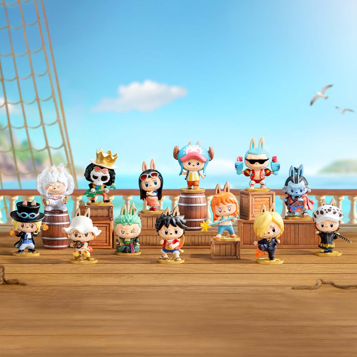 Cofre Completo Figuras Labubu x One Piece Caja Sorpresa 12pzas – Edición Secreta